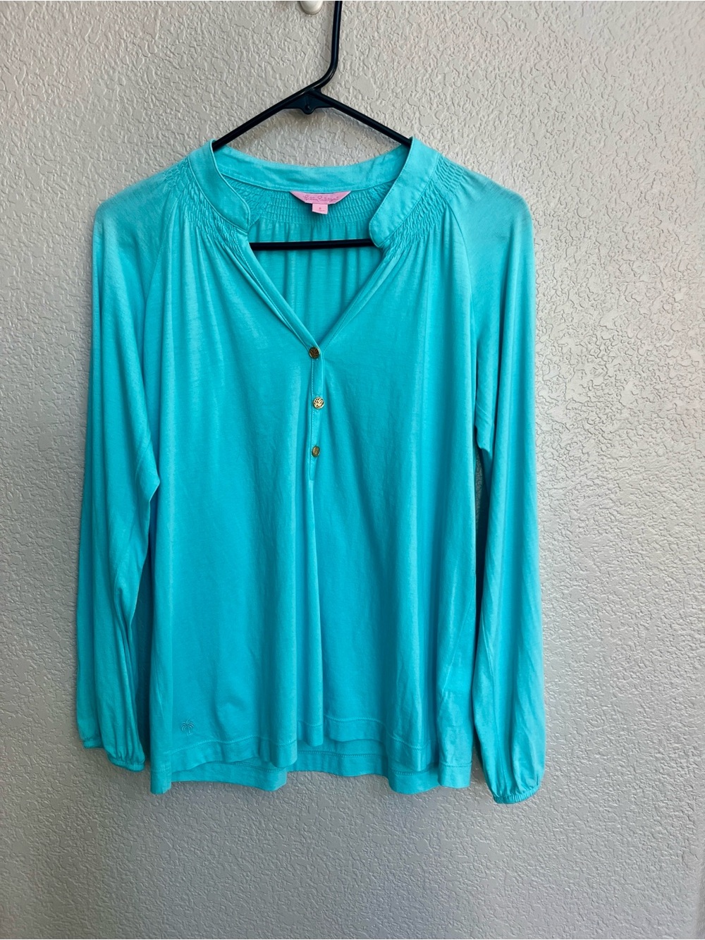 Lilly Pullitzer Soft Pima green blue top size small